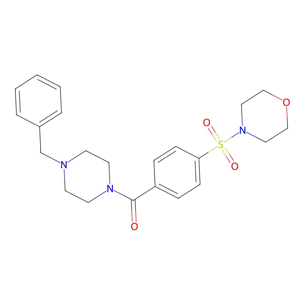 (4-Benzylpiperazin-1-yl)(4-(morpholinosulfonyl)phenyl)methanone molecular structure, CAS 304684-41-1
