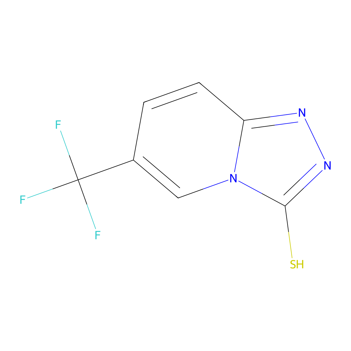 6-(Trifluoromethyl)-(1,2,4)triazolo(4,3-a)pyridine-3-thiol molecular structure, CAS 304684-43-3