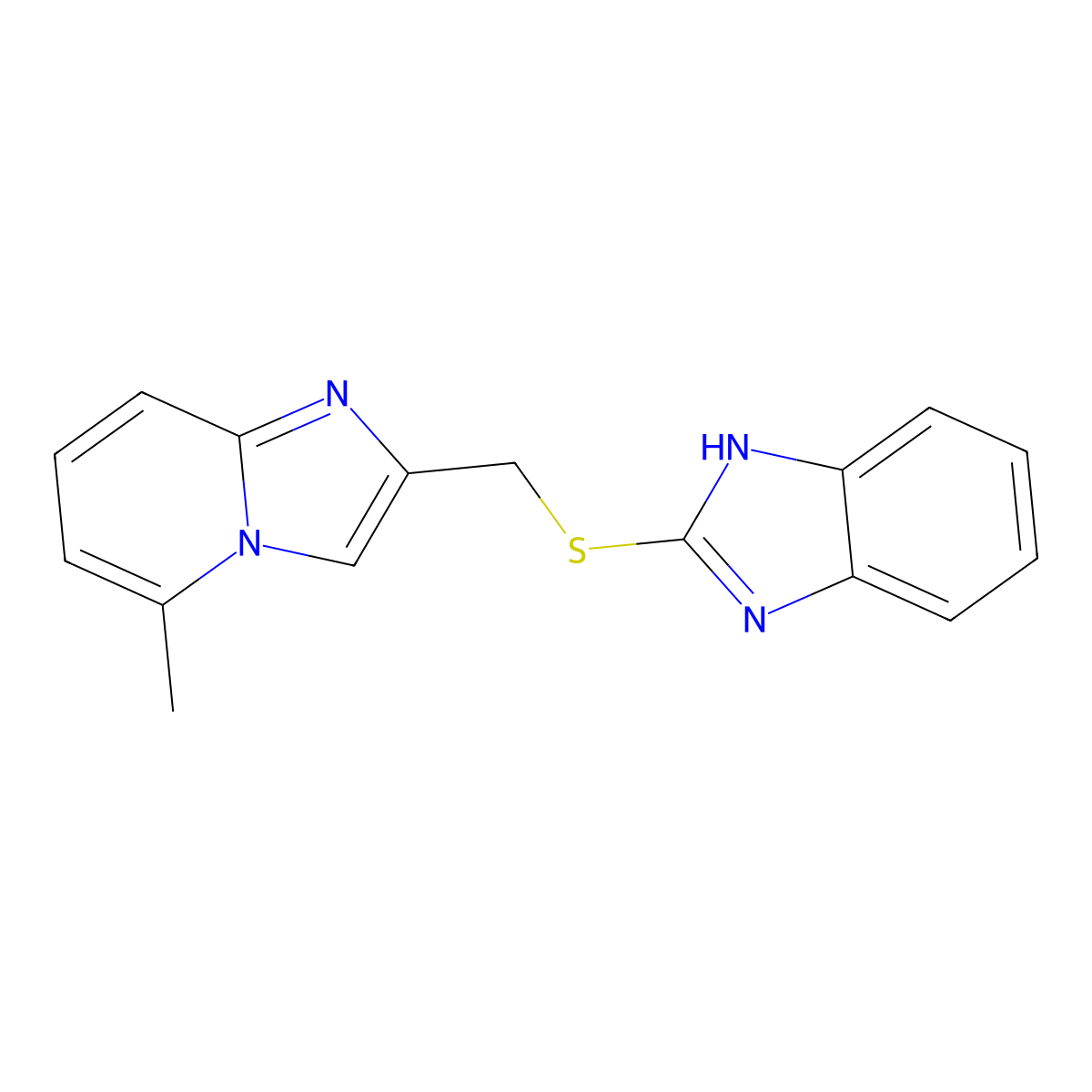 2-(1H-benzimidazol-2-ylsulfanylmethyl)-5-methylimidazo[1,2-a]pyridine molecular structure, CAS 304685-13-0