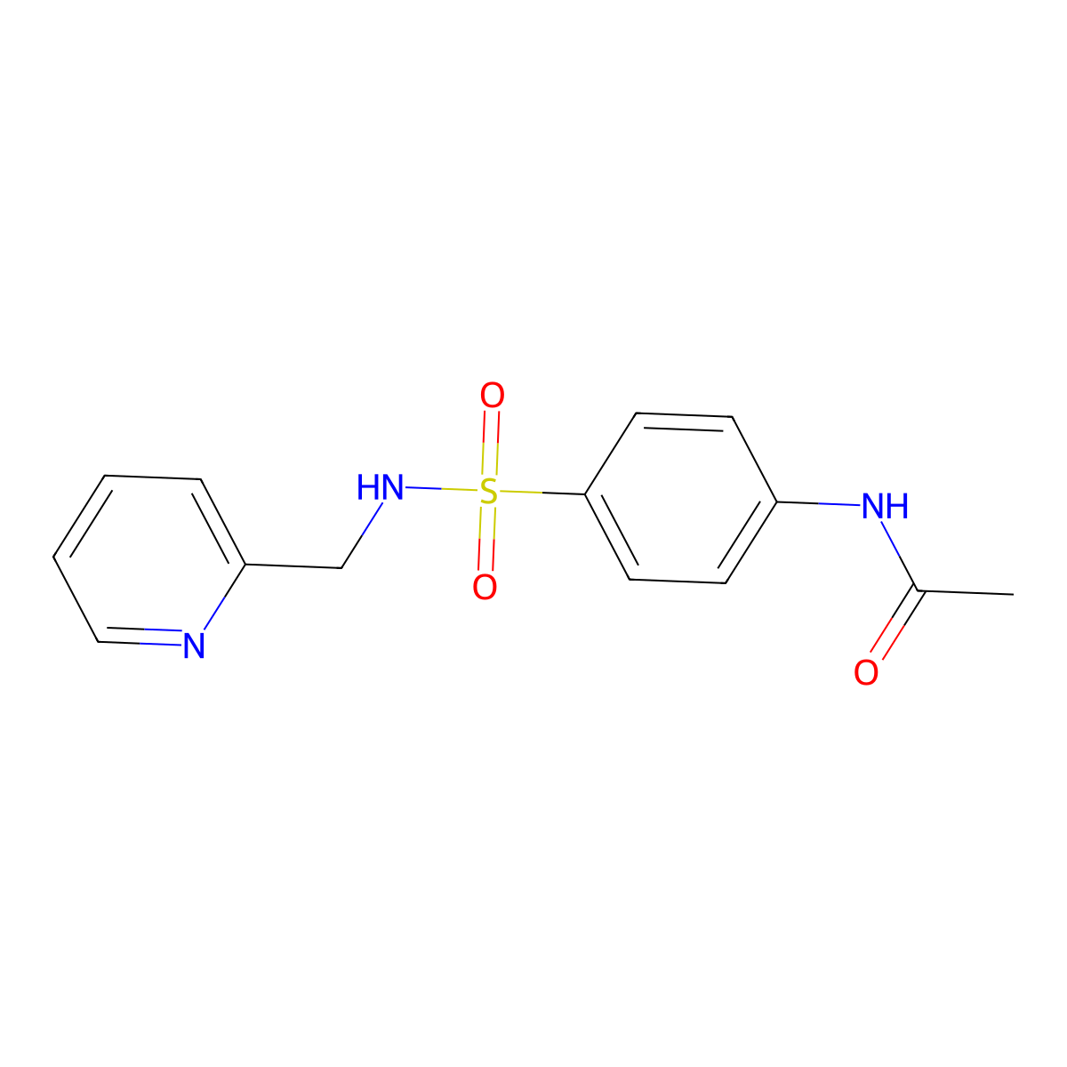 N-[4-(pyridin-2-ylmethylsulfamoyl)phenyl]acetamide molecular structure, CAS 304685-22-1