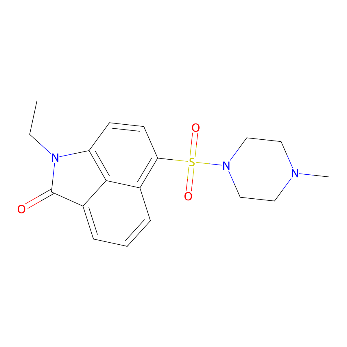 1-ethyl-6-[(4-methyl-1-piperazinyl)sulfonyl]benzo[cd]indol-2(1H)-one molecular structure, CAS 304685-28-7