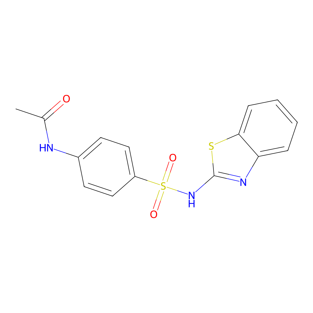 N-[4-(1,3-benzothiazol-2-ylsulfamoyl)phenyl]acetamide molecular structure, CAS 304685-30-1