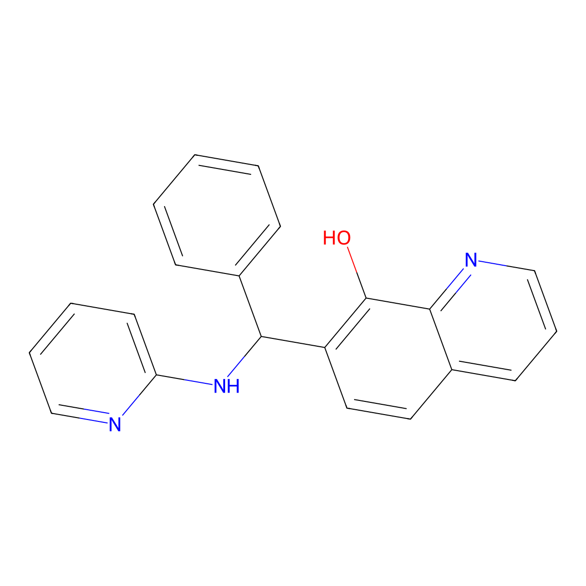 7-{Phenyl[(pyridin-2-yl)amino]methyl}quinolin-8-ol molecular structure, CAS 304685-32-3
