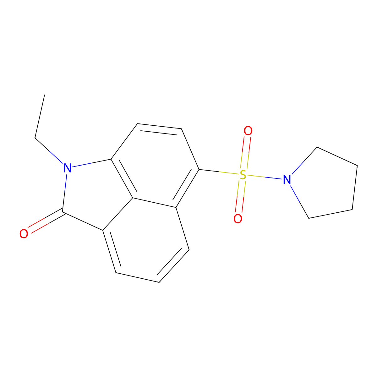 1-ethyl-6-(pyrrolidin-1-ylsulfonyl)benzo[cd]indol-2(1H)-one molecular structure, CAS 304685-40-3