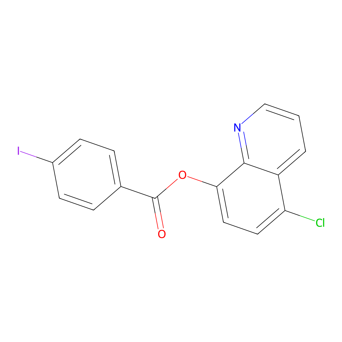 5-Chloroquinolin-8-yl 4-iodobenzoate molecular structure, CAS 304685-62-9