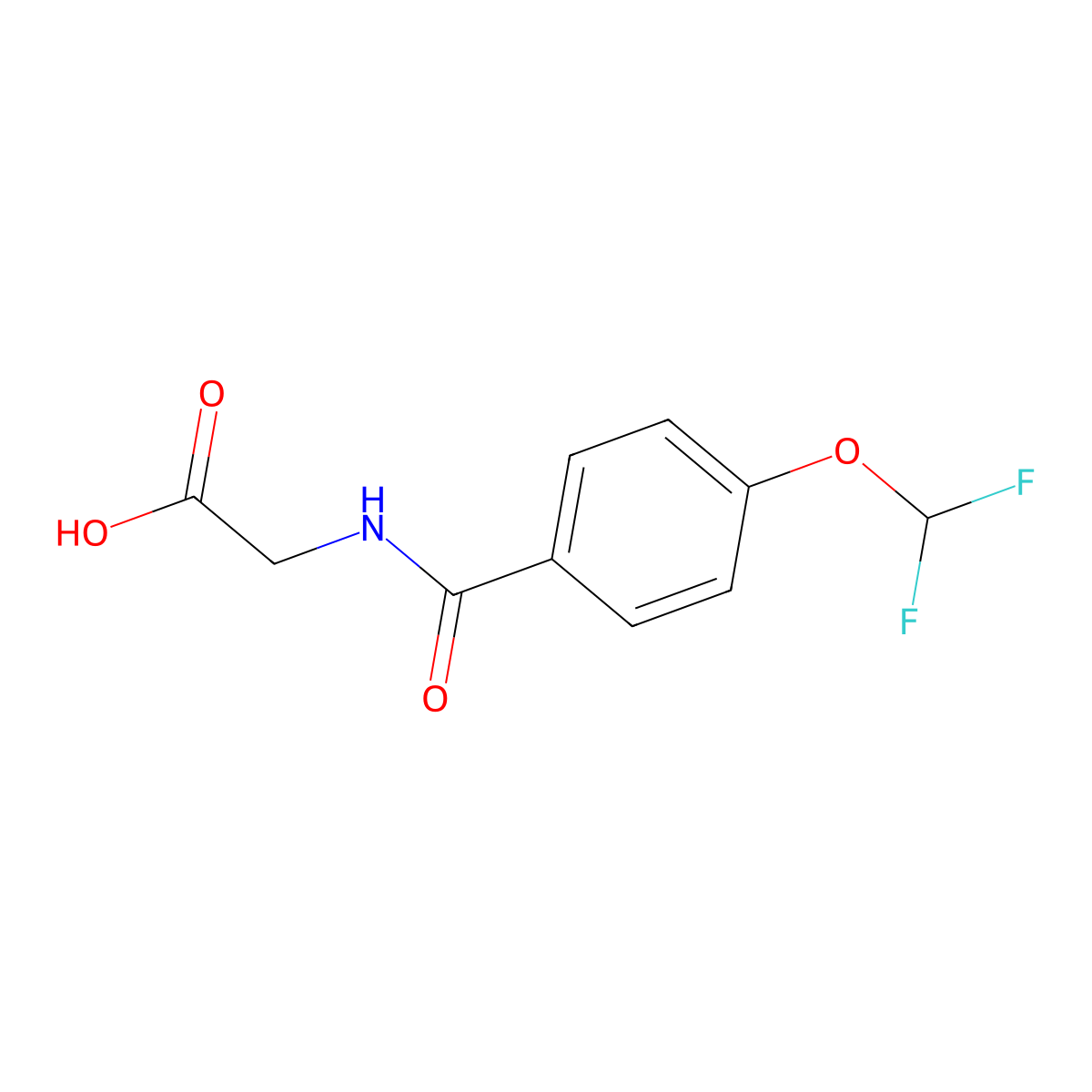 2-{[4-(Difluoromethoxy)phenyl]formamido}acetic acid molecular structure, CAS 304685-83-4