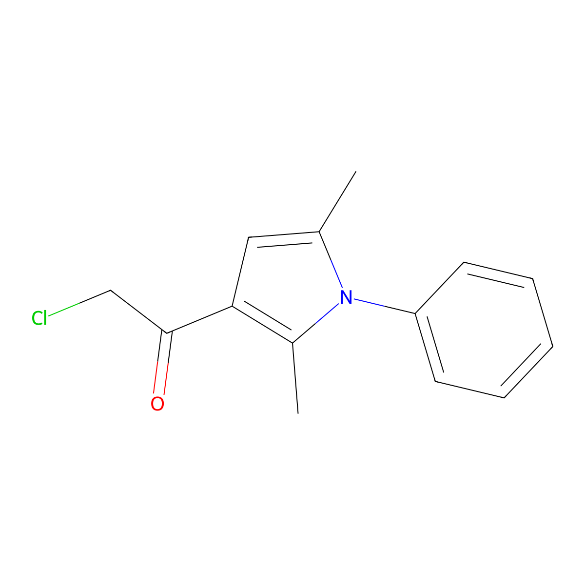 2-chloro-1-(2,5-dimethyl-1-phenyl-1H-pyrrol-3-yl)ethan-1-one molecular structure, CAS 304685-85-6