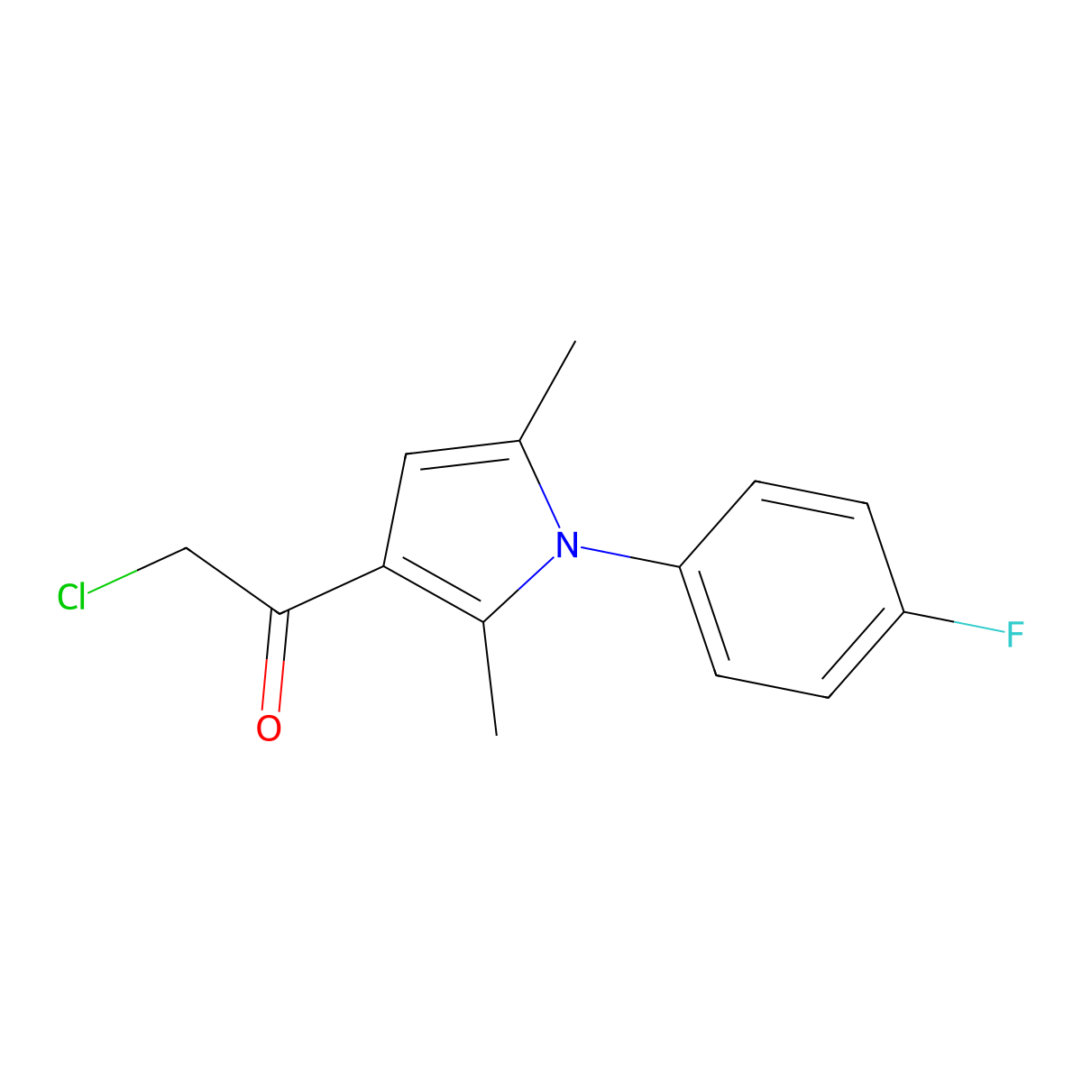 2-Chloro-1-[1-(4-fluorophenyl)-2,5-dimethyl-1H-pyrrol-3-yl]ethan-1-one molecular structure, CAS 304685-89-0