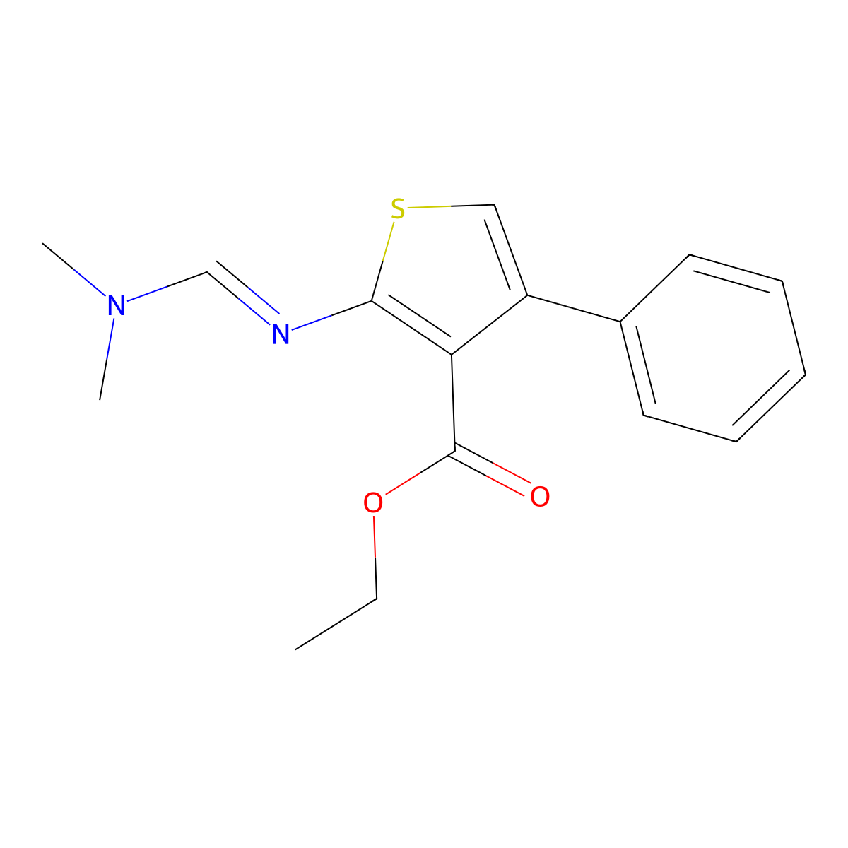 Ethyl 2-{[(dimethylamino)methylidene]amino}-4-phenylthiophene-3-carboxylate molecular structure, CAS 304685-95-8