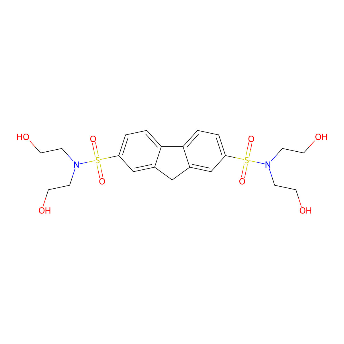 N2,N2,N7,N7-tetra(2-hydroxyethyl)-9H-2,7-fluorenedisulfonamide molecular structure, CAS 304686-17-7