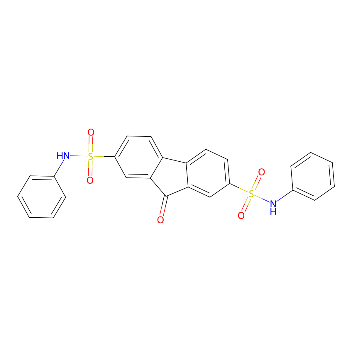 N2,N7-diphenyl-9-oxo-9H-2,7-fluorenedisulfonamide molecular structure, CAS 304686-19-9