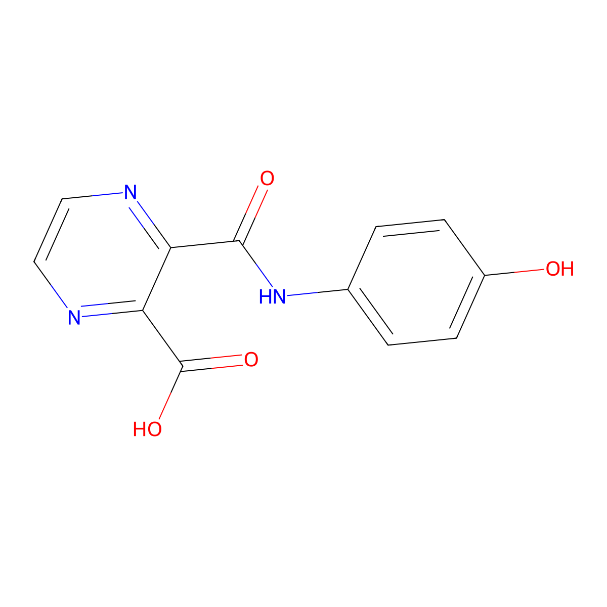 3-((4-Hydroxyphenyl)carbamoyl)pyrazine-2-carboxylic acid molecular structure, CAS 304686-30-4