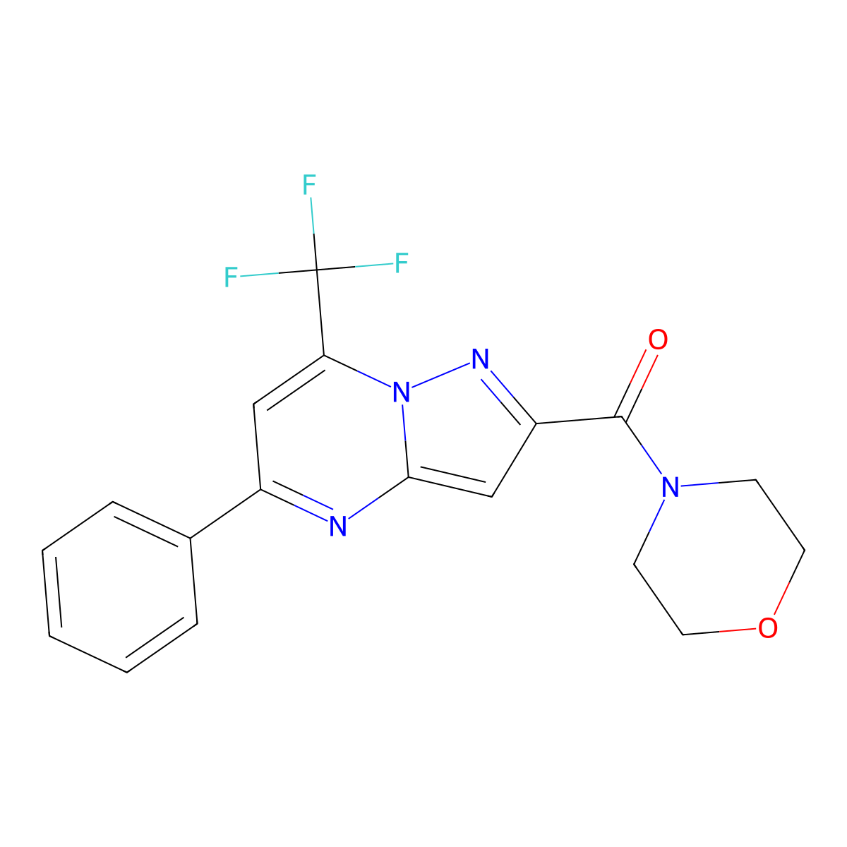 2-(4-Morpholinylcarbonyl)-5-phenyl-7-(trifluoromethyl)pyrazolo[1,5-a]pyrimidine molecular structure, CAS 304686-67-7