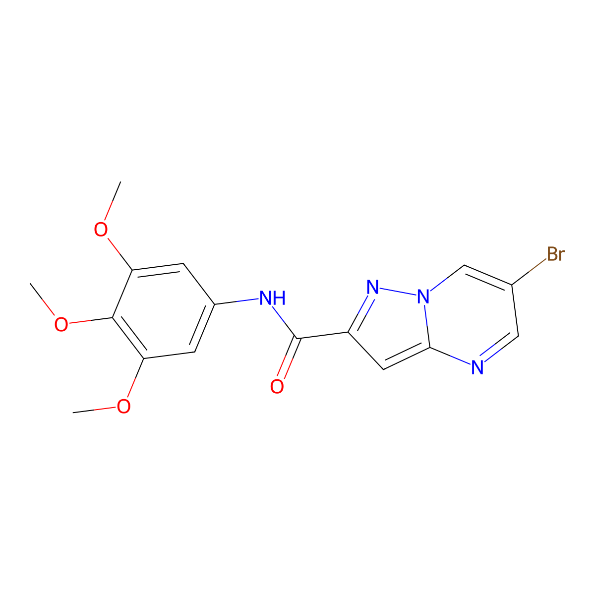 6-bromo-N-(3,4,5-trimethoxyphenyl)pyrazolo[1,5-a]pyrimidine-2-carboxamide molecular structure, CAS 304686-84-8