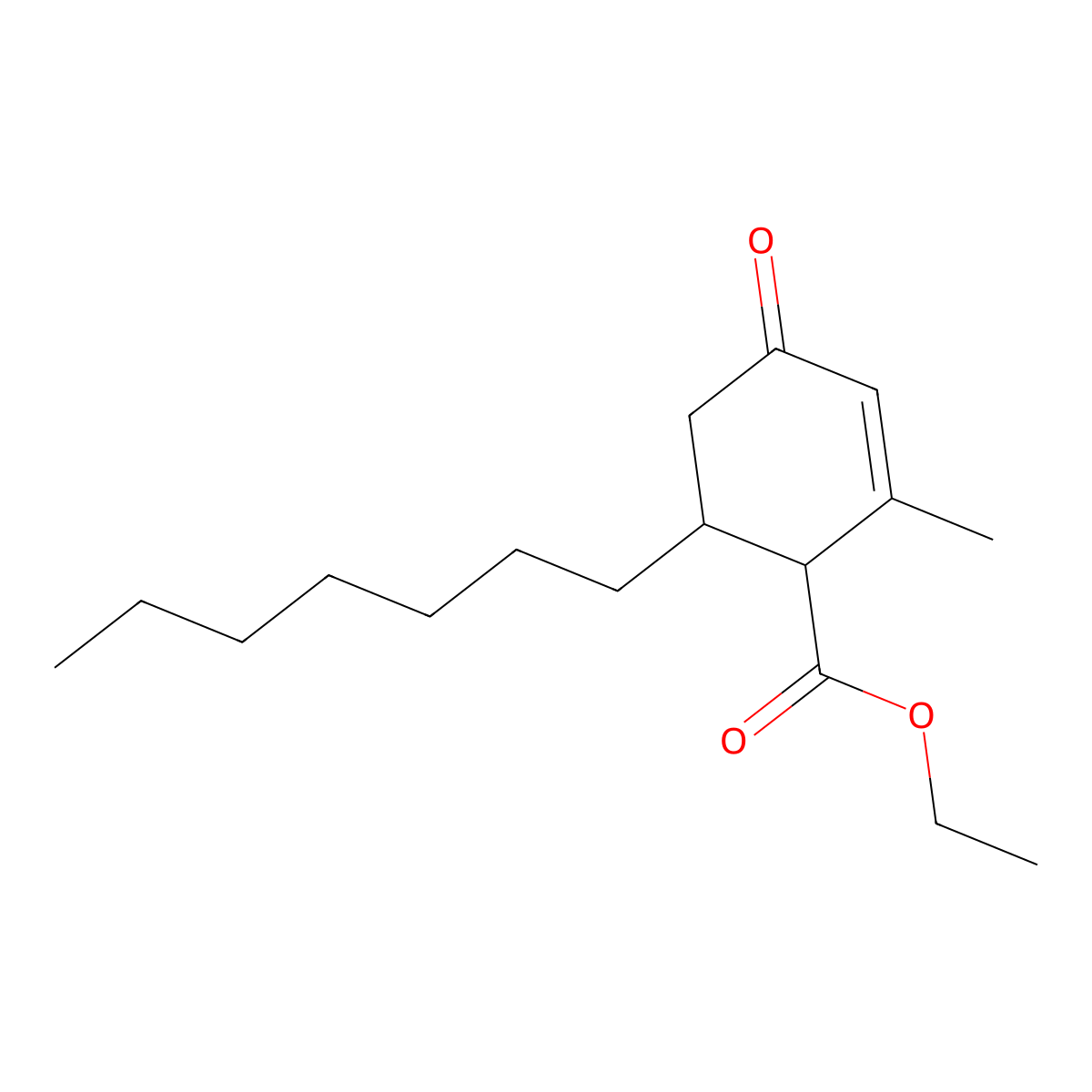 Ethyl 6-heptyl-2-methyl-4-oxocyclohex-2-ene-1-carboxylate molecular structure, CAS 304687-49-8