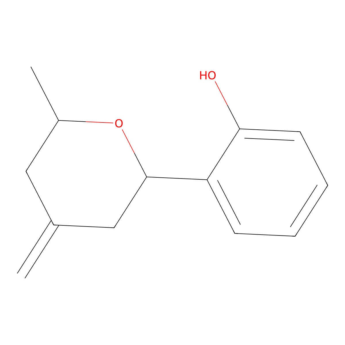2-(6-Methyl-4-methylideneoxan-2-yl)phenol molecular structure, CAS 304687-52-3