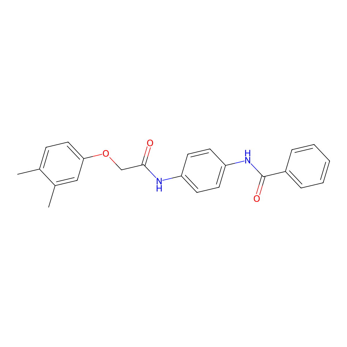 N-[4-[[2-(3,4-dimethylphenoxy)acetyl]amino]phenyl]benzamide molecular structure, CAS 304687-80-7