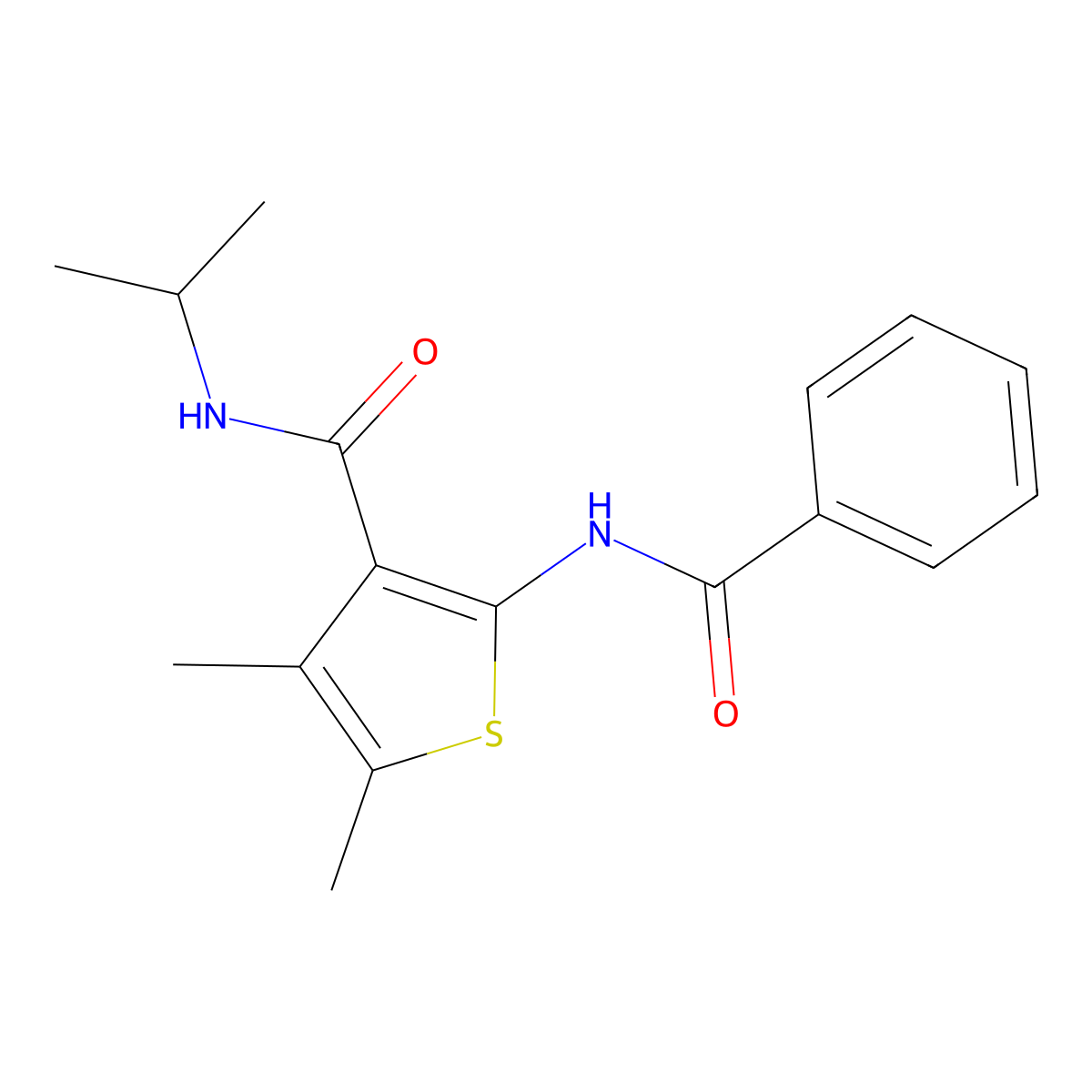 2-(Benzoylamino)-N-isopropyl-4,5-dimethyl-3-thiophenecarboxamide molecular structure, CAS 304688-66-2