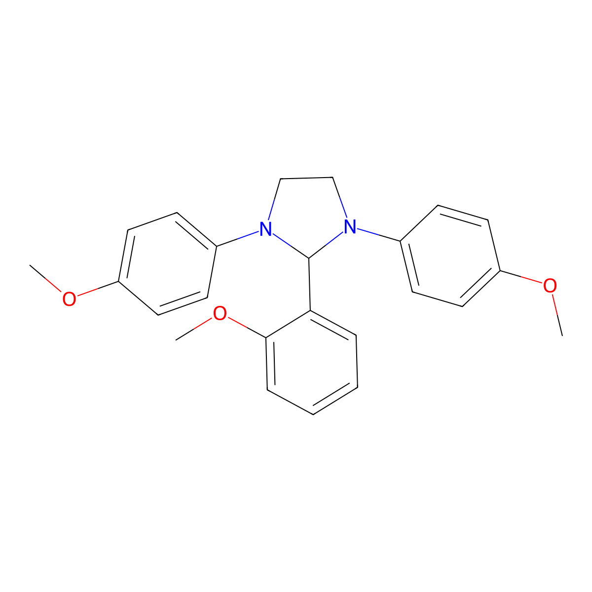 2-(2-Methoxyphenyl)-1,3-bis(4-methoxyphenyl)imidazolidine molecular structure, CAS 304688-70-8