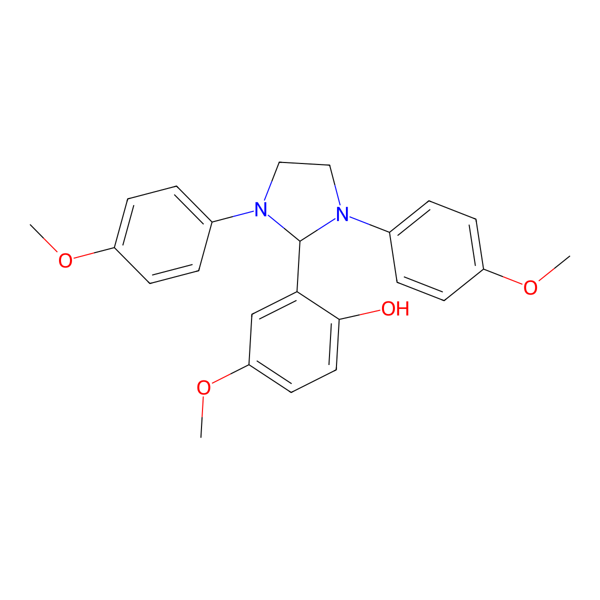 2-[1,3-Bis(4-methoxyphenyl)-2-imidazolidinyl]-4-methoxyphenol molecular structure, CAS 304688-80-0