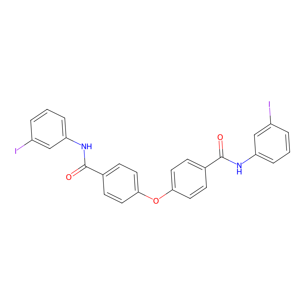 N-(3-iodophenyl)-4-[4-[(3-iodophenyl)carbamoyl]phenoxy]benzamide molecular structure, CAS 304689-03-0