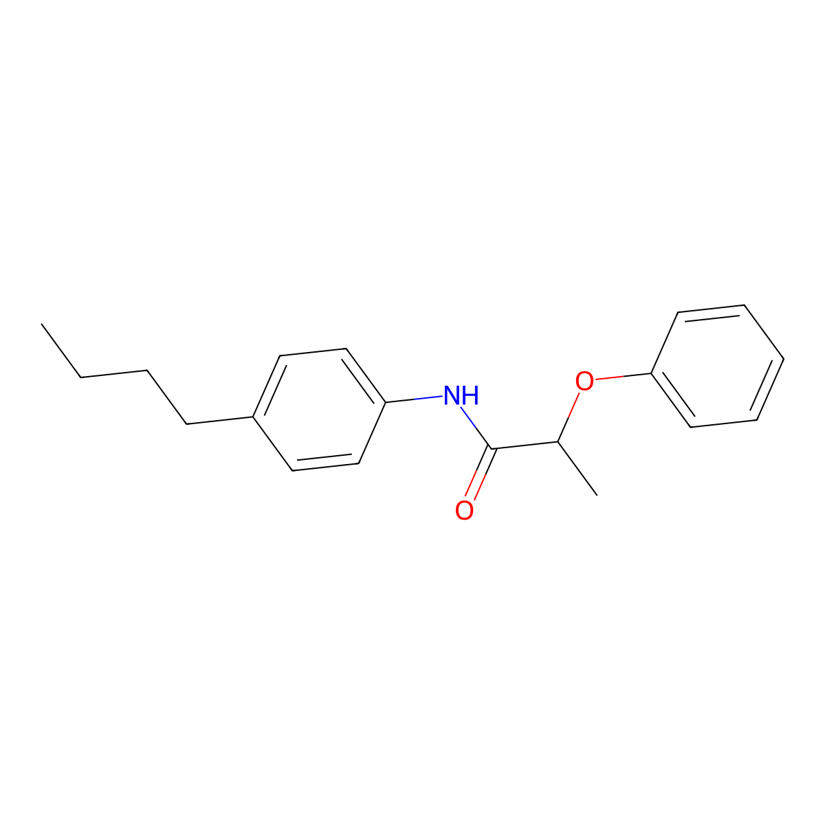 N-(4-butylphenyl)-2-phenoxypropanamide molecular structure, CAS 304690-02-6