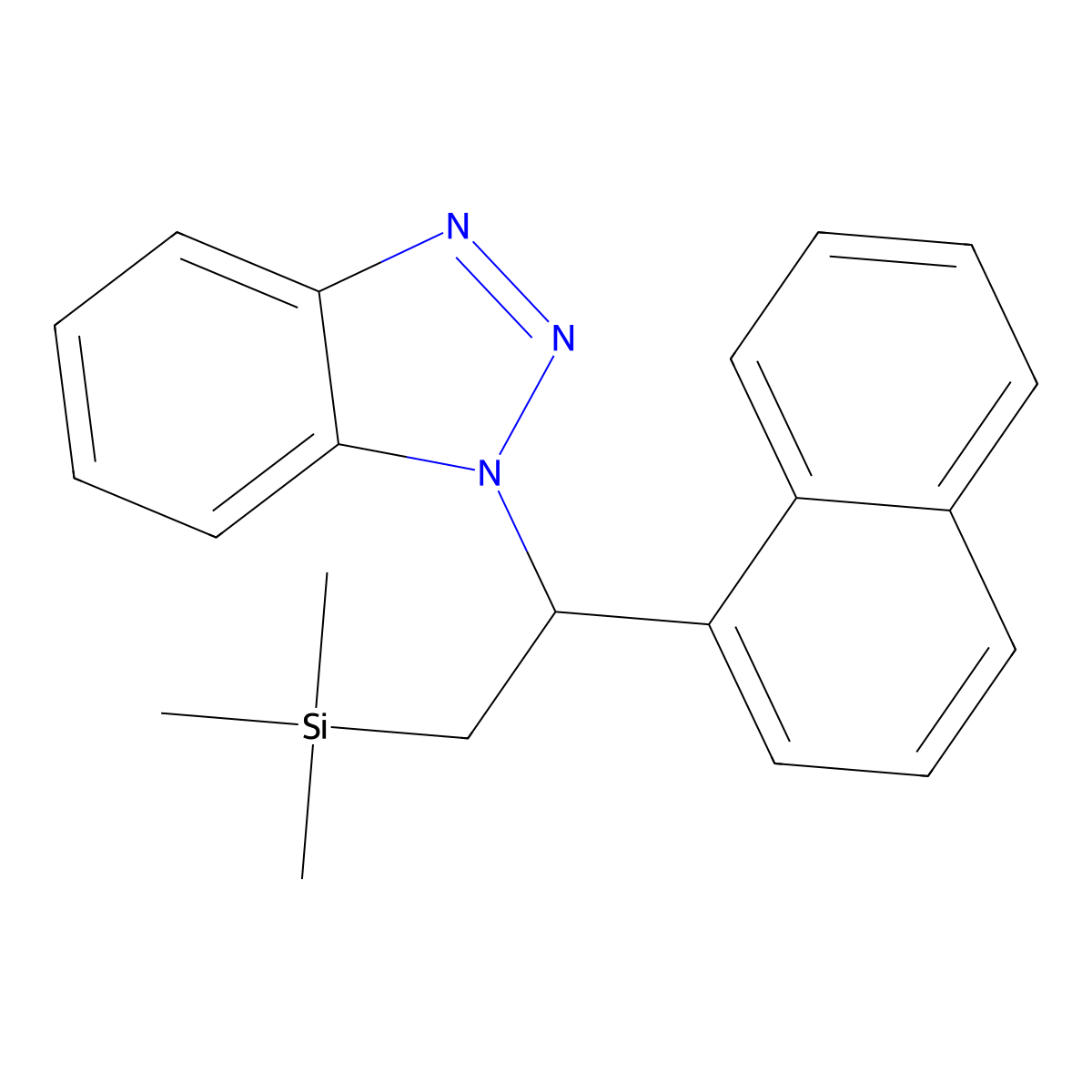 1-[1-(Naphthalen-1-yl)-2-(trimethylsilyl)ethyl]-1H-1,2,3-benzotriazole molecular structure, CAS 304690-22-0