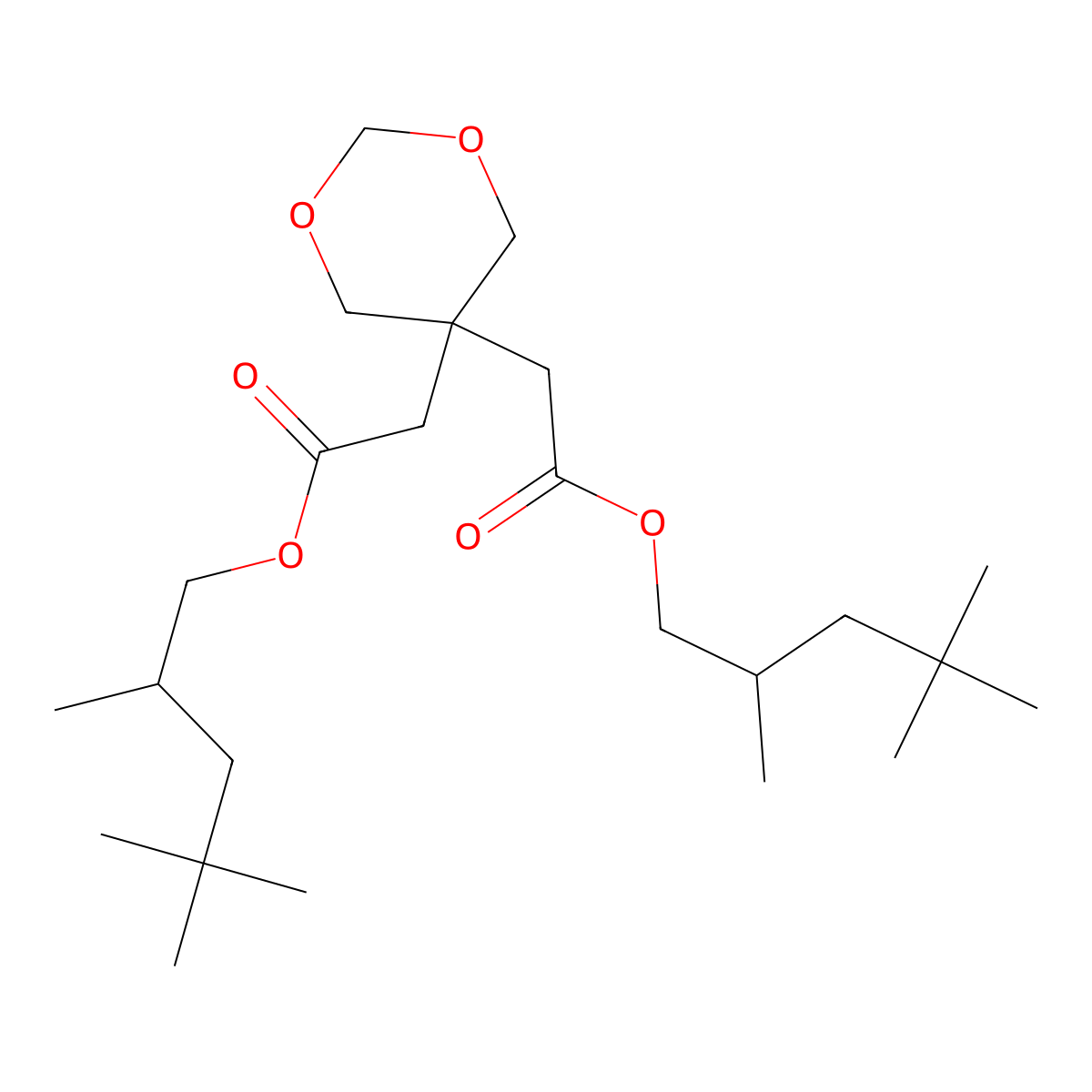 2,4,4-Trimethylpentyl 2-(5-{2-oxo-2-[(2,4,4-trimethylpentyl)oxy]ethyl}-1,3-dioxan-5-yl)acetate molecular structure, CAS 304690-36-6