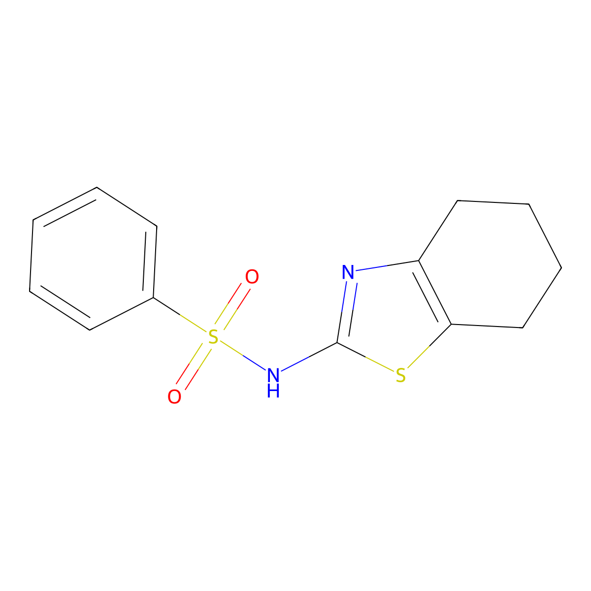 N-(4,5,6,7-tetrahydro-1,3-benzothiazol-2-yl)benzenesulfonamide molecular structure, CAS 304690-73-1