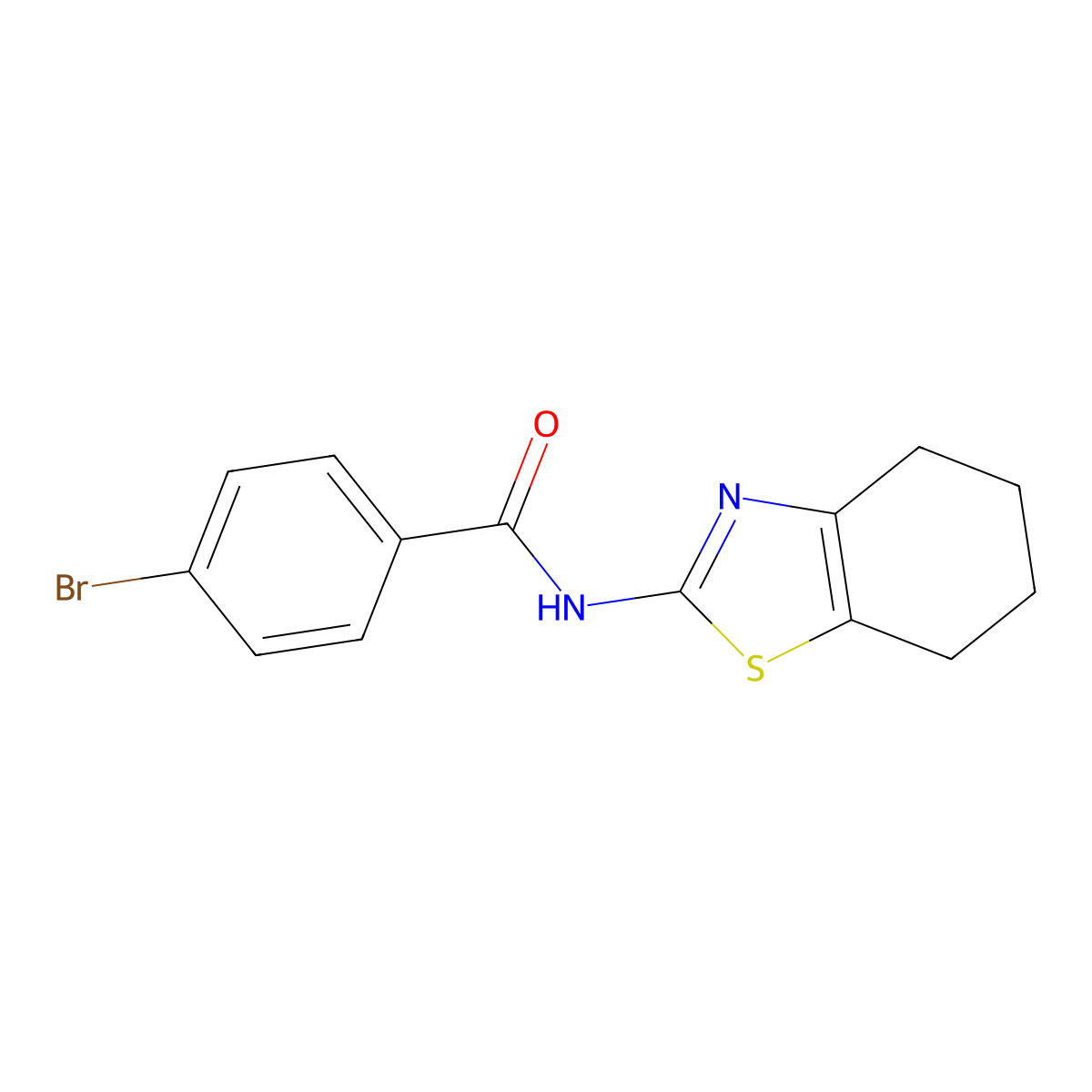 4-bromo-N-(4,5,6,7-tetrahydrobenzo[d]thiazol-2-yl)benzamide molecular structure, CAS 304690-76-4