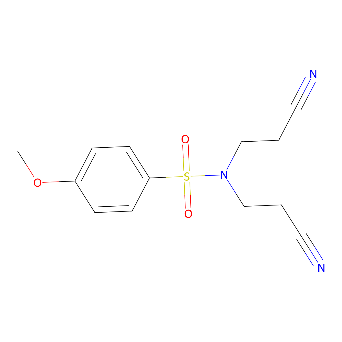 N,N-bis(2-cyanoethyl)-4-methoxybenzenesulfonamide molecular structure, CAS 304690-78-6