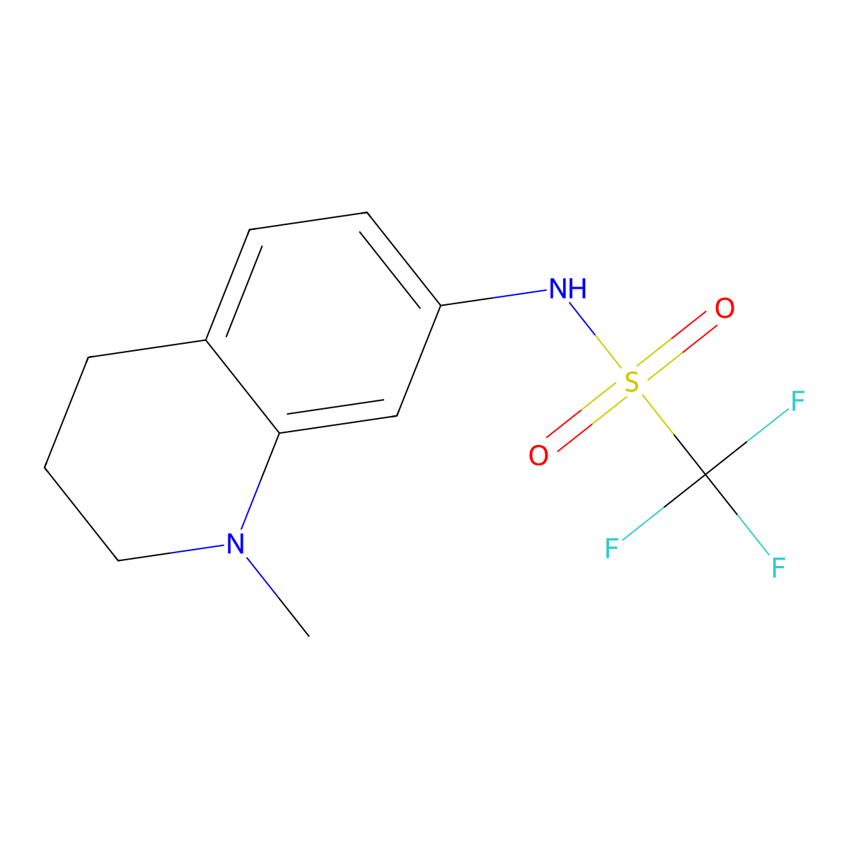 1,1,1-trifluoro-N-(1-methyl-1,2,3,4-tetrahydroquinolin-7-yl)methanesulfonamide molecular structure, CAS 304690-95-7