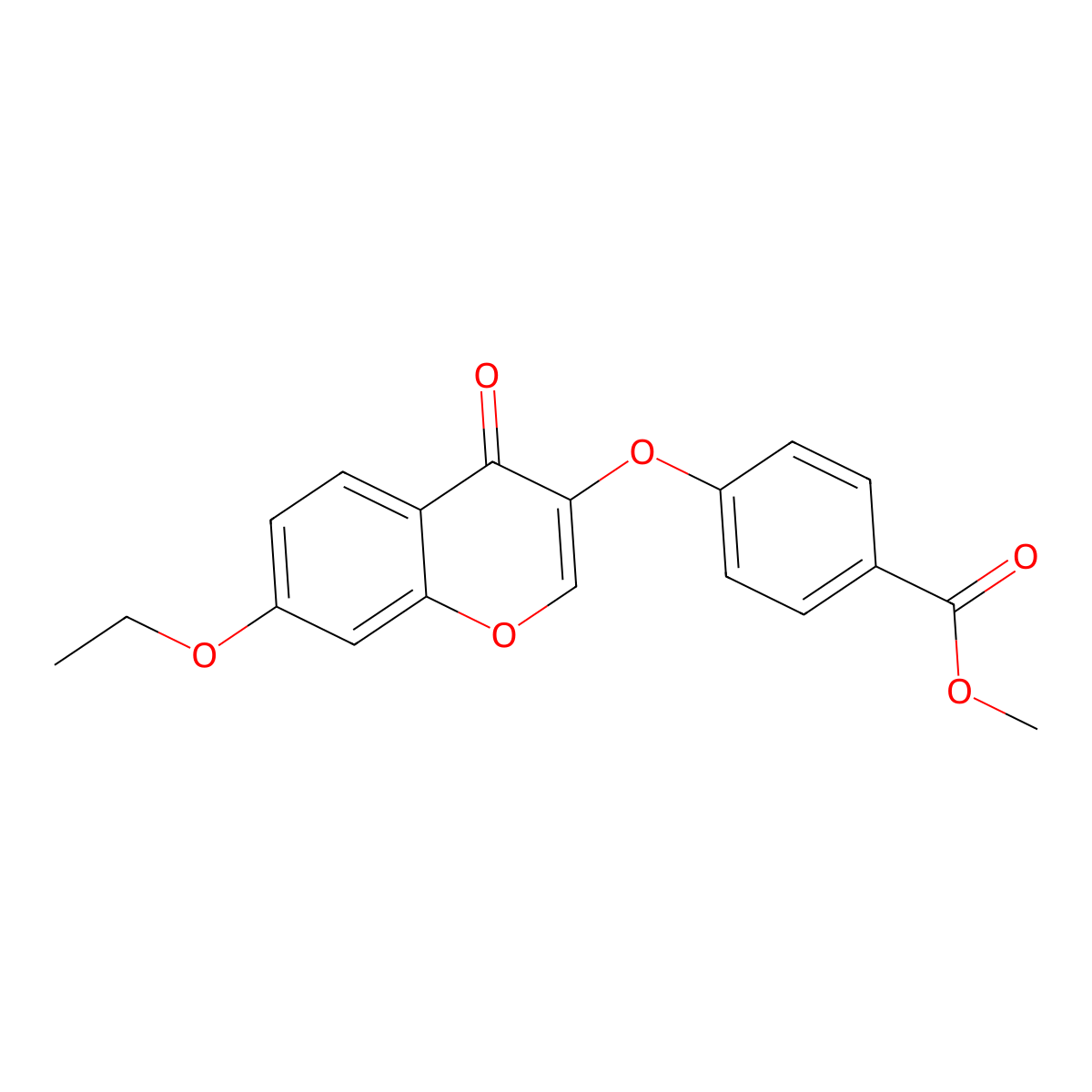 Methyl 4-(7-ethoxy-4-oxochromen-3-yl)oxybenzoate molecular structure, CAS 304693-08-1