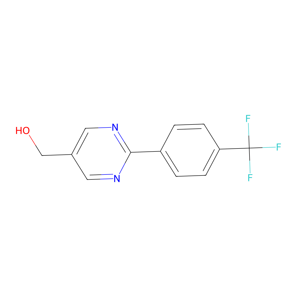 2-(4-(Trifluoromethyl)phenyl)pyrimidine-5-methanol molecular structure, CAS 304693-60-5