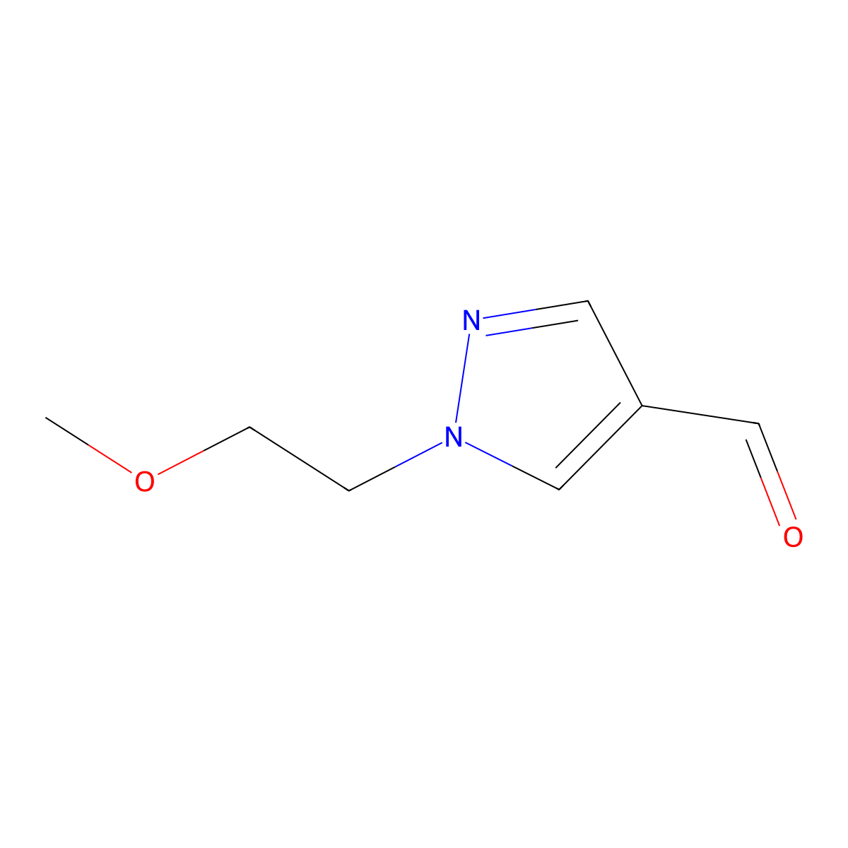 1-(2-methoxyethyl)-1H-pyrazole-4-carbaldehyde molecular structure, CAS 304693-70-7