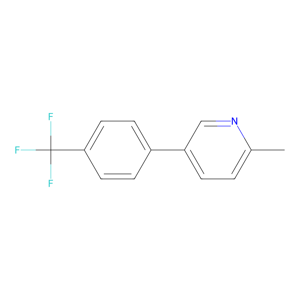 2-Methyl-5-(4-(trifluoromethyl)phenyl)pyridine molecular structure, CAS 304694-01-7