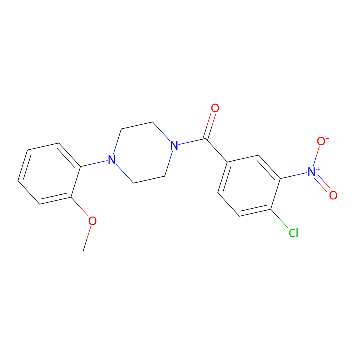 1-(4-Chloro-3-nitrobenzoyl)-4-(2-methoxyphenyl)piperazine molecular structure, CAS 304694-23-3