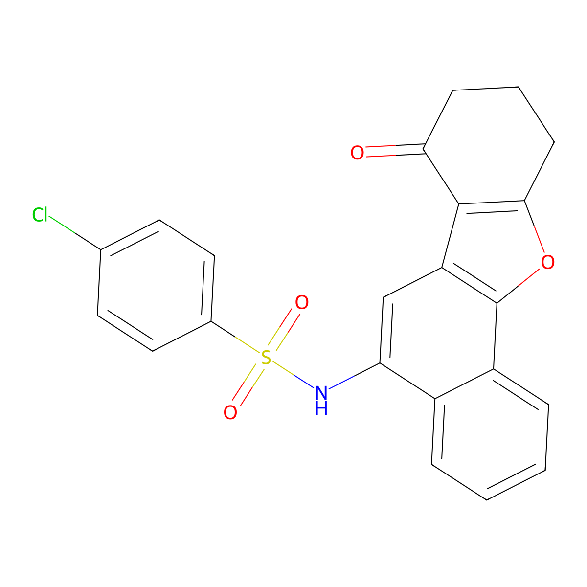 4-chloro-N-(7-oxo-9,10-dihydro-8H-naphtho[1,2-b][1]benzofuran-5-yl)benzenesulfonamide molecular structure, CAS 304694-42-6
