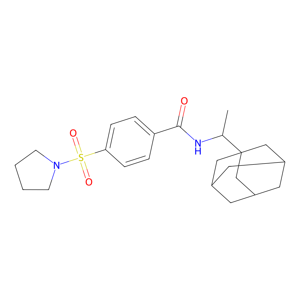 N-[1-(adamantan-1-yl)ethyl]-4-(pyrrolidine-1-sulfonyl)benzamide molecular structure, CAS 304695-18-9