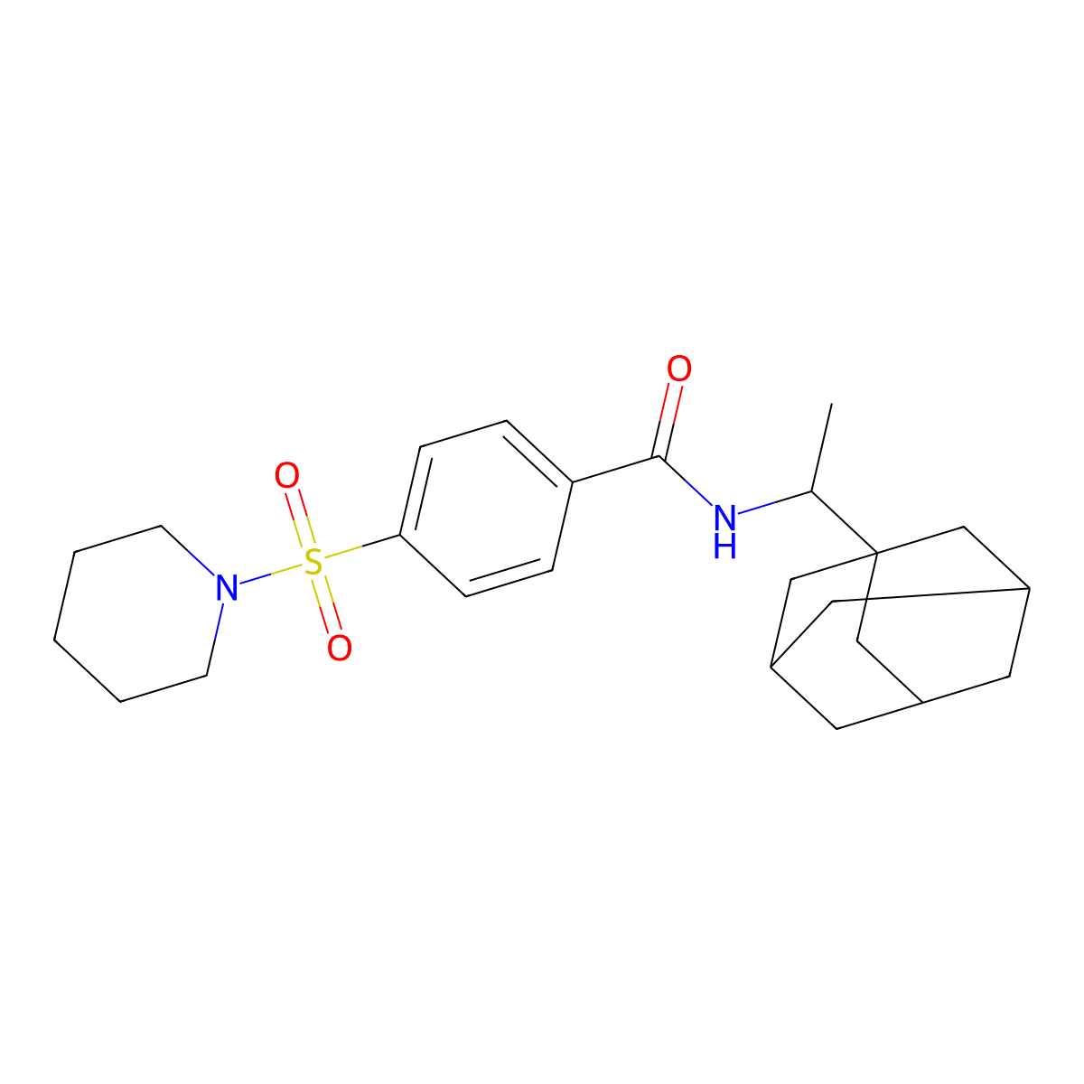 N-[1-(1-adamantyl)ethyl]-4-piperidin-1-ylsulfonylbenzamide molecular structure, CAS 304695-19-0
