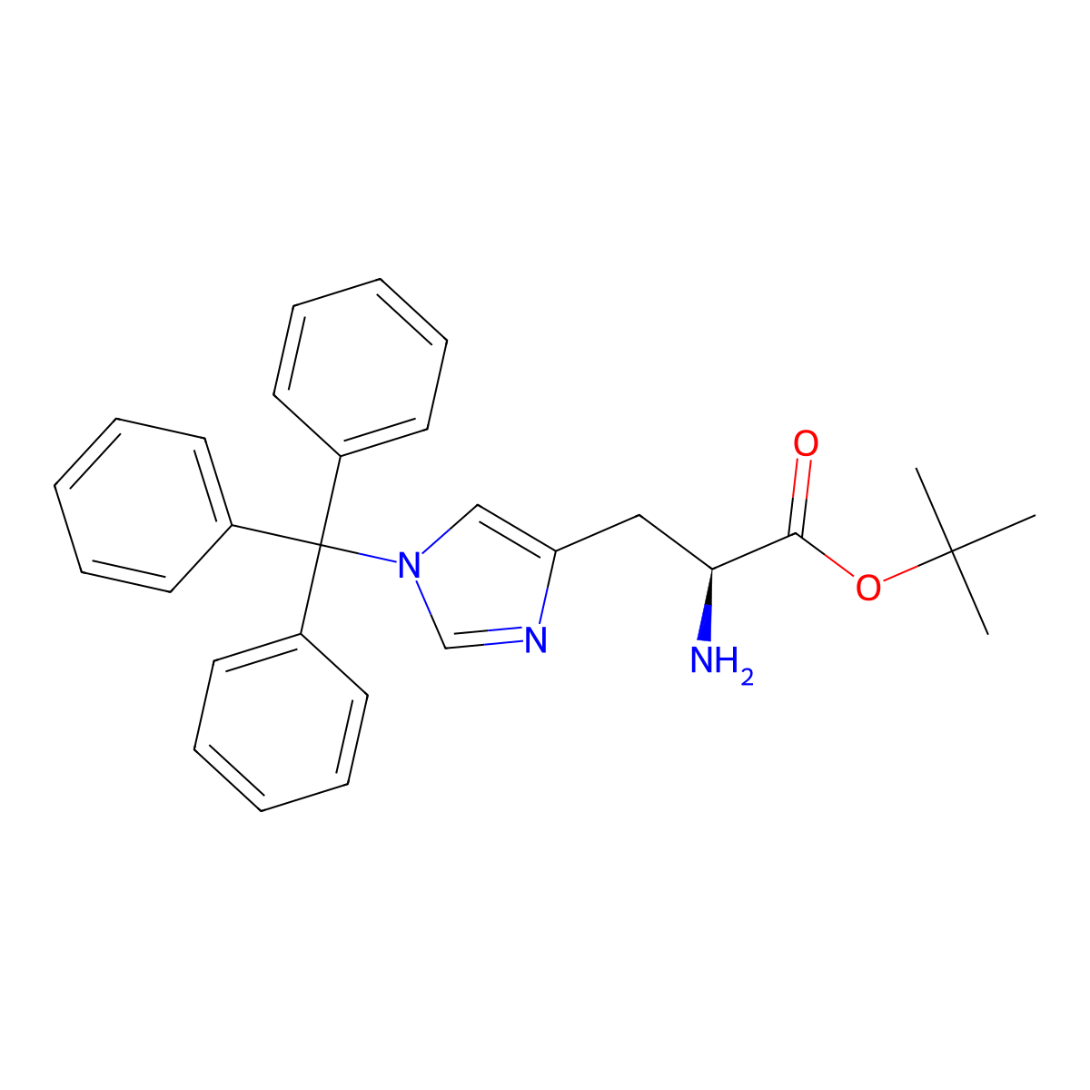 (S)-tert-Butyl 2-amino-3-(1-trityl-1H-imidazol-4-yl)propanoate molecular structure, CAS 304698-96-2