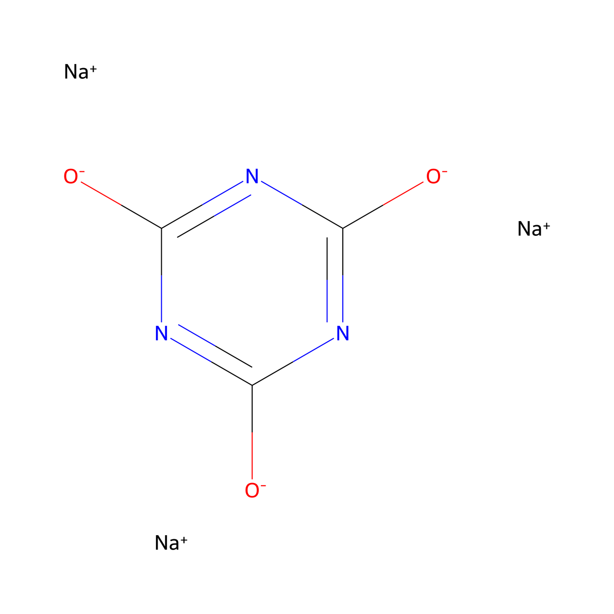 Trisodium cyanurate molecular structure, CAS 3047-33-4