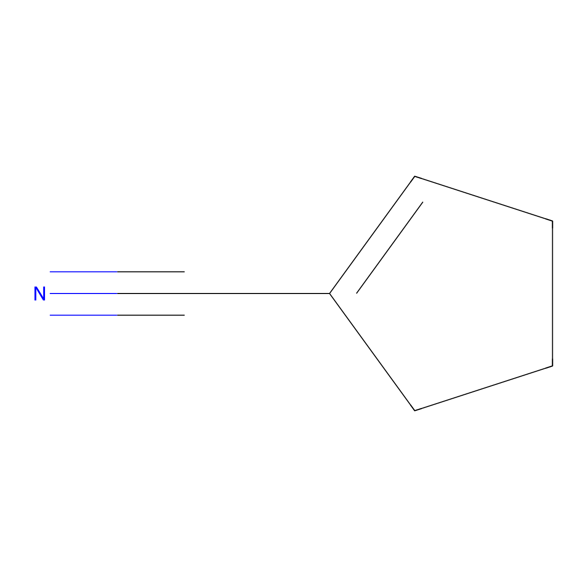 1-Cyclopentene-1-carbonitrile molecular structure, CAS 3047-38-9