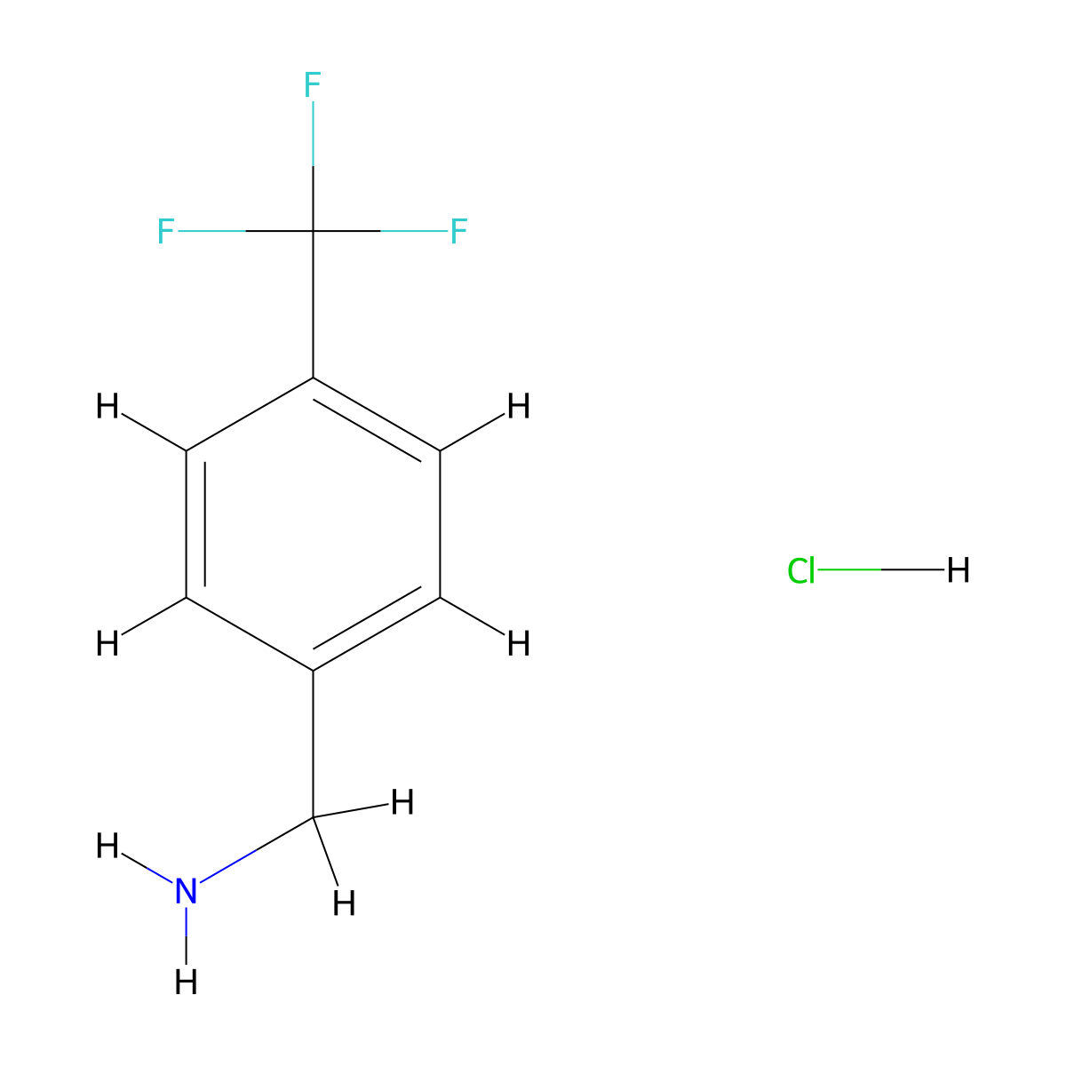 4-(Trifluoromethyl)benzylamine Hydrochloride molecular structure, CAS 3047-99-2