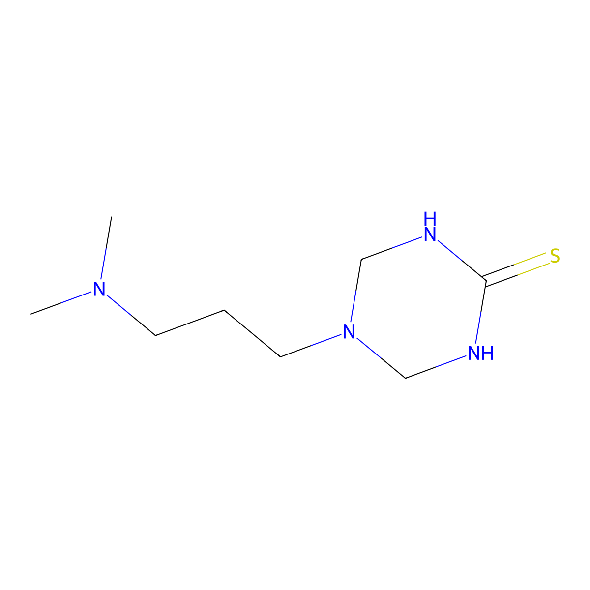 5-[3-(Dimethylamino)propyl]-1,3,5-triazinane-2-thione molecular structure, CAS 304700-48-9