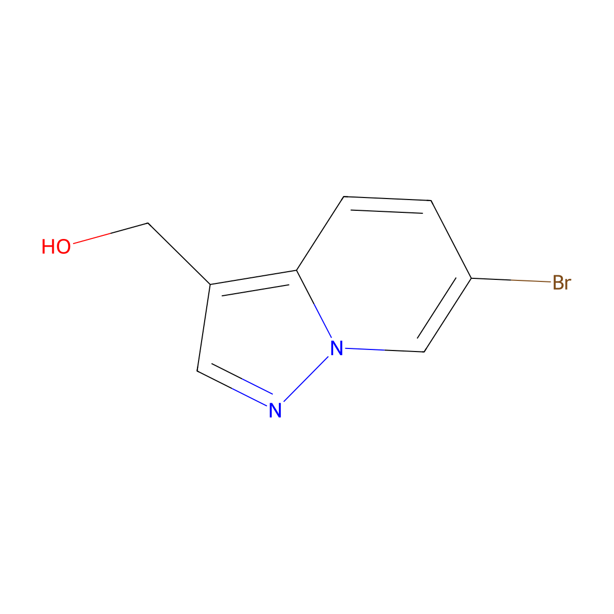 6-Bromo-3-(hydroxymethyl)pyrazolo[1,5-a]pyridine molecular structure, CAS 3047103-38-5