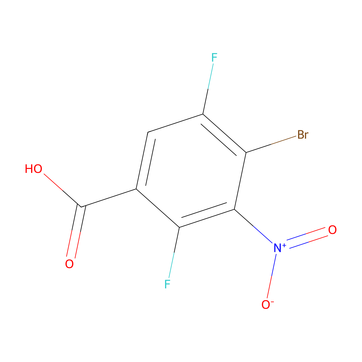 4-Bromo-2,5-difluoro-3-nitrobenzoic acid molecular structure, CAS 3047147-92-9