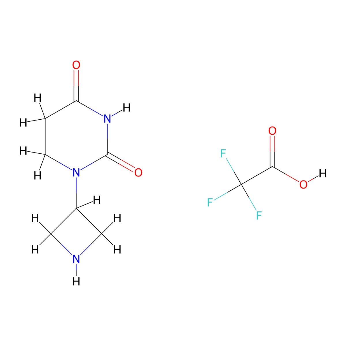 1-(Azetidin-3-yl)-1,3-diazinane-2,4-dione, trifluoroacetic acid molecular structure, CAS 3047218-76-5