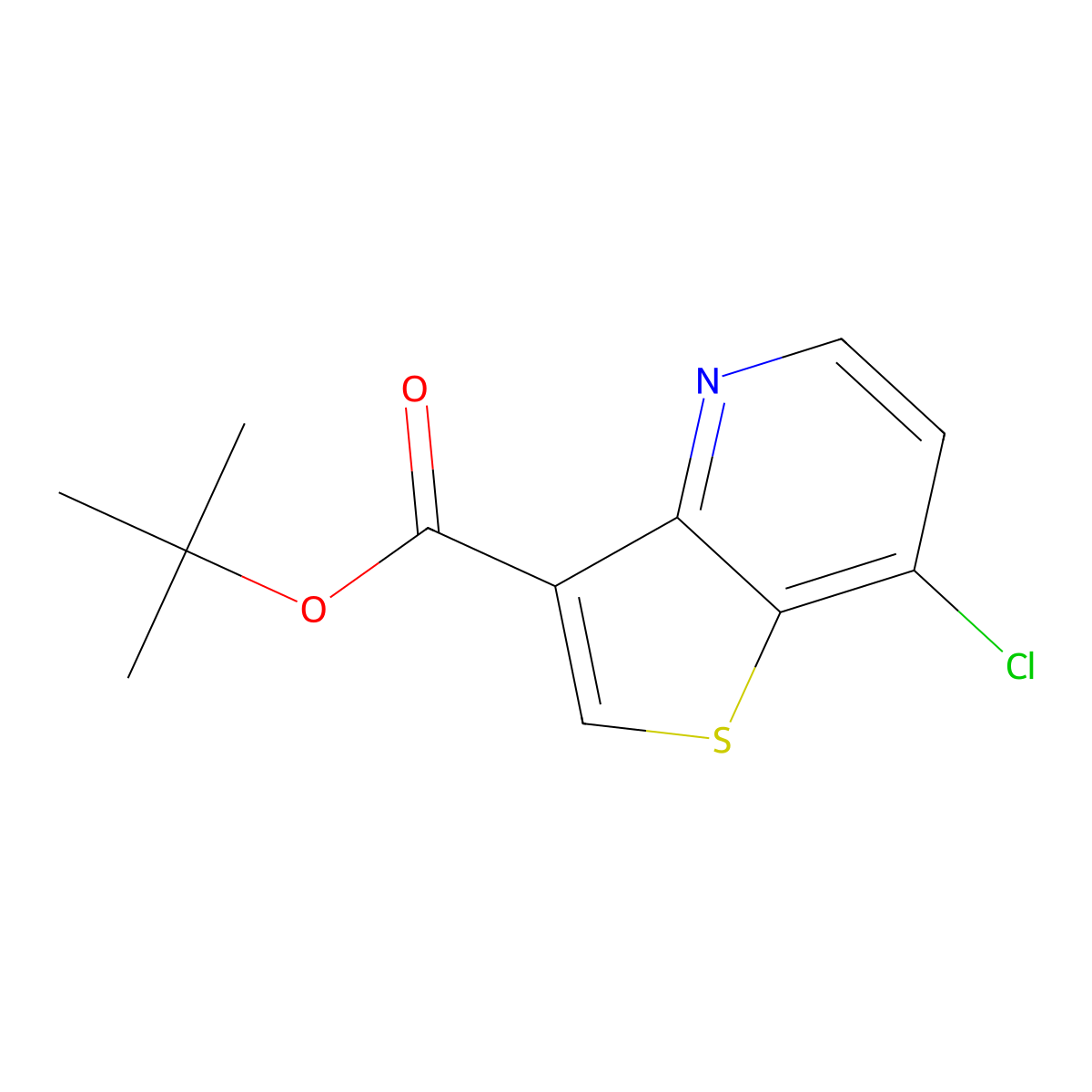 tert-Butyl 7-Chlorothieno[3,2-b]pyridine-3-carboxylate molecular structure, CAS 3047592-73-1