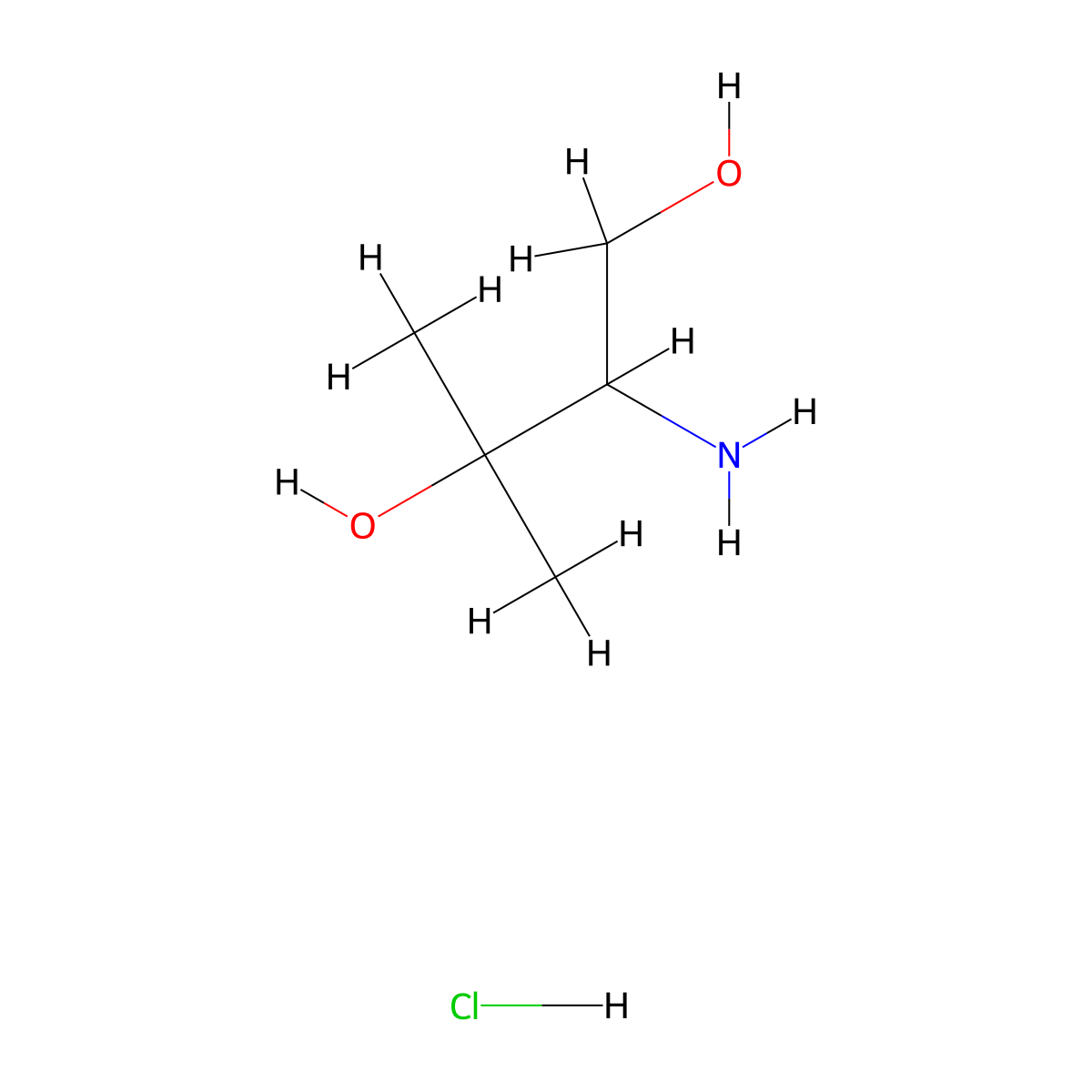 2-Amino-3-methylbutane-1,3-diol hydrochloride molecular structure, CAS 3047779-64-3